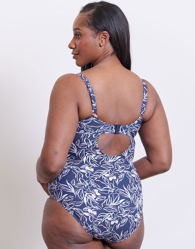 Flirtelle Verona Beach Balcony Swimsuit Navy Print
