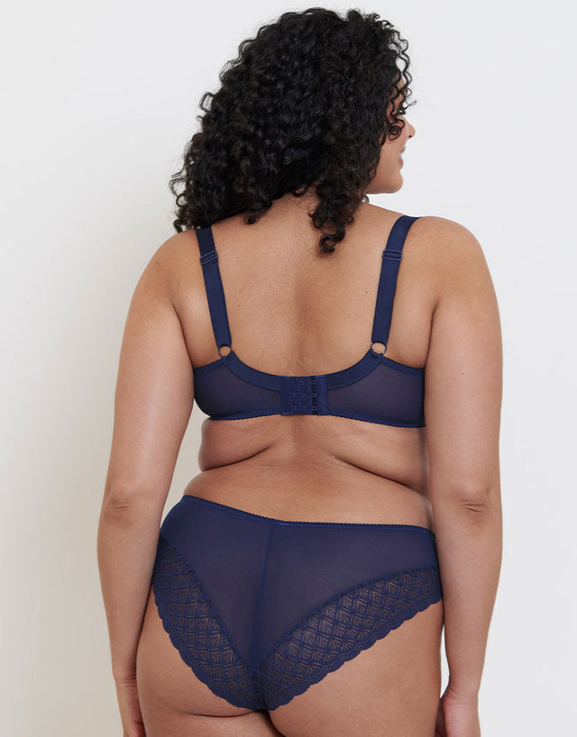 Flirtelle Viola Geo Balcony Bra Navy Blue