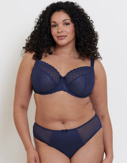 Flirtelle Viola Geo Balcony Bra Navy Blue