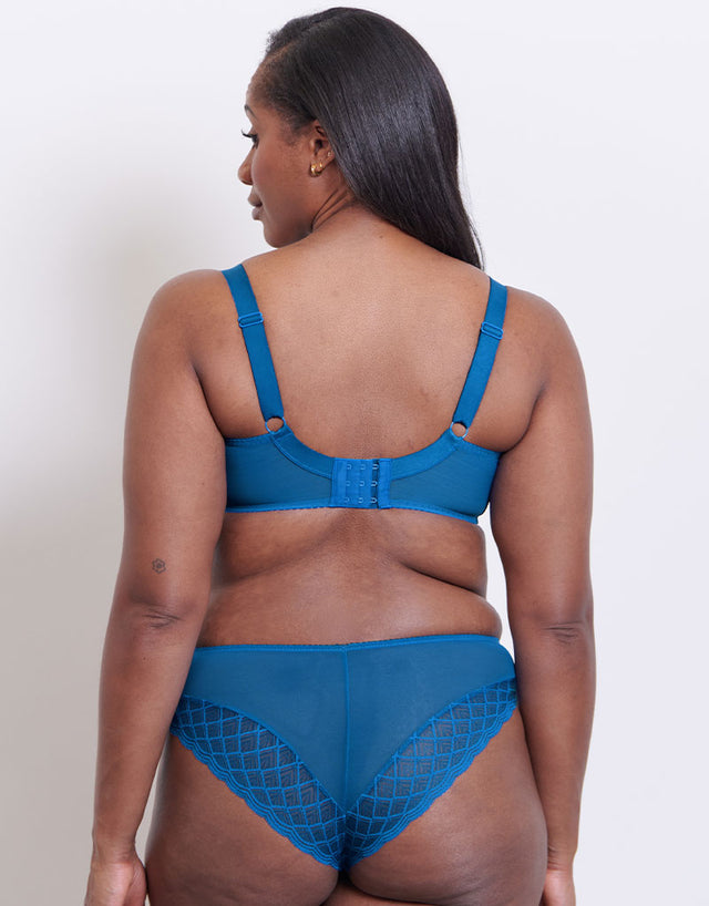 Flirtelle Viola Geo Balcony Bra Peacock Blue