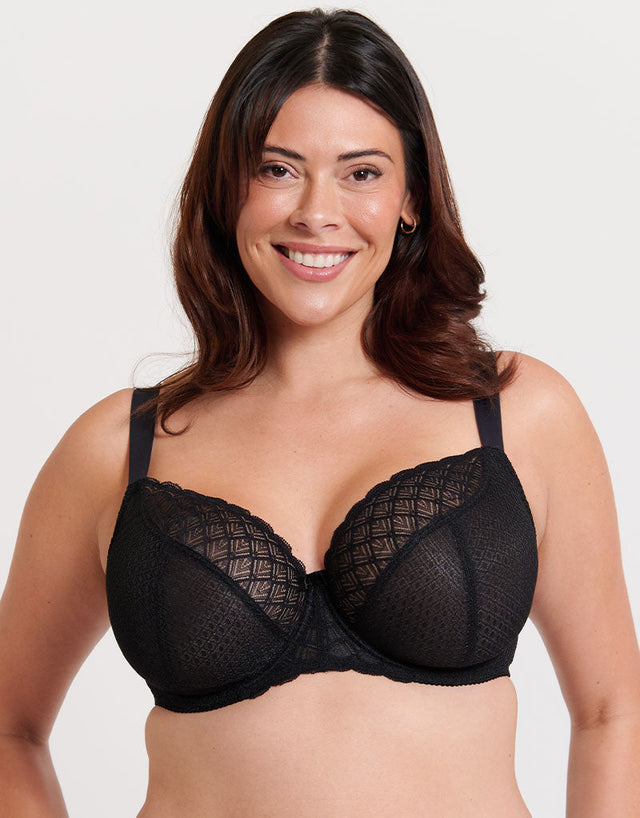Flirtelle Viola Geo Balcony Bra Black