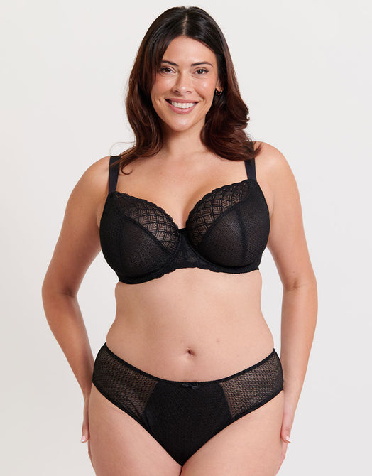 Flirtelle Viola Geo Balcony Bra Black