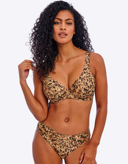 Freya Arizona Wave High Apex Bikini Top Dune Print