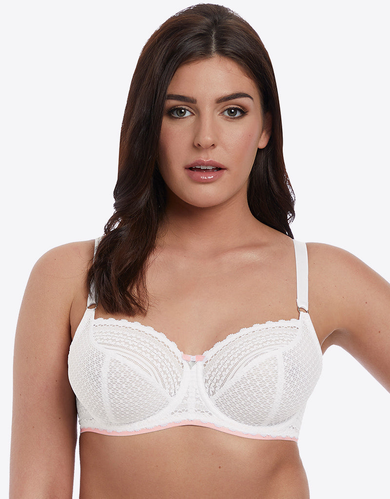 Buy DD-GG White Recycled Lace Comfort Full Cup Bra 36G