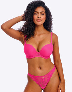 Freya Fascinate Moulded Plunge Bra Hot Pink