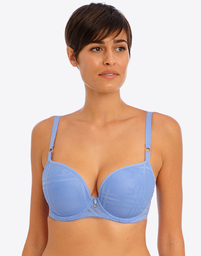 Freya Fatale Moulded Plunge Bra Cornflower Blue