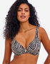 Freya Fiji Falls High Apex Plunge Bikini Top Black Stripe