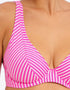 Freya Jewel Cove High Apex Plunge Bikini Top Stripe Raspberry