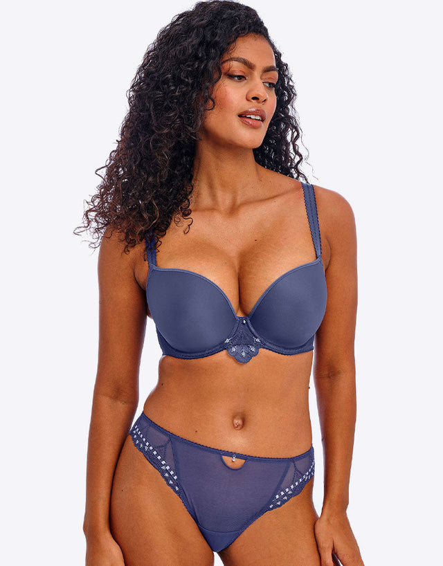 Freya Loveland Moulded Plunge T-Shirt Bra Boudoir Dusk Blue