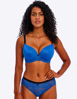 Freya Offbeat Moulded Plunge Bra Dazzling Blue