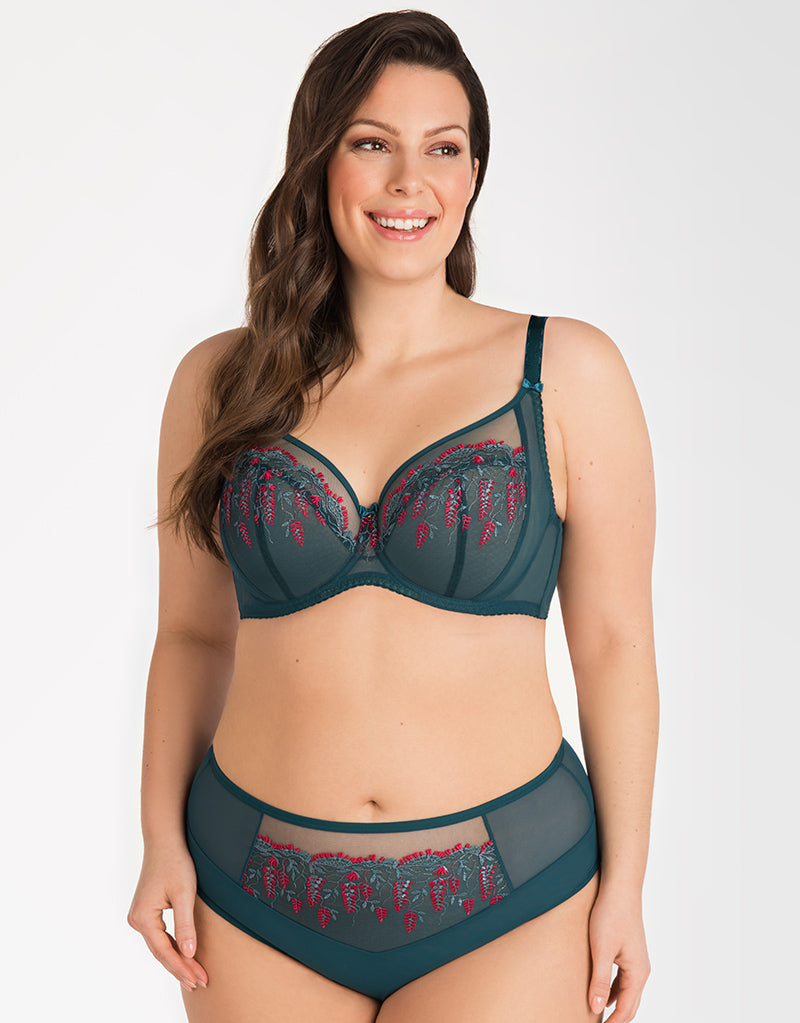 Pretty Polly Women's Botanical Lace Underwired Balconette Bra, Green  (Sage), 30D at  Women's Clothing store