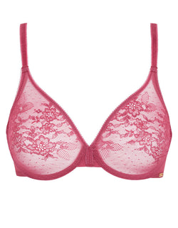 Gossard Glossies Lace Sheer Bra Rose Pink