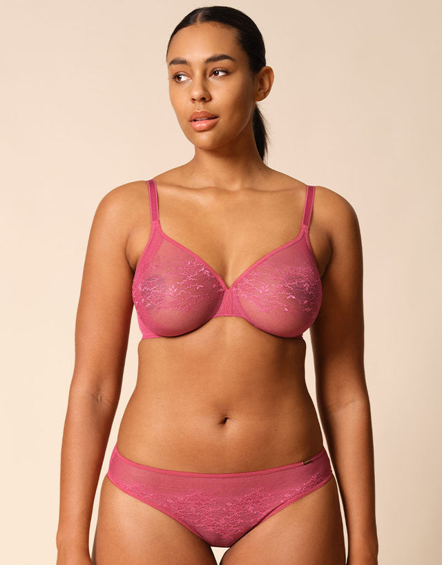 Gossard Glossies Lace Brief Rose Pink