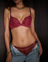 Gossard Swirl Padded Plunge Bra Raspberry