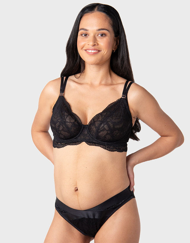 Hot Milk Heroine Plunge Nursing Bra Black