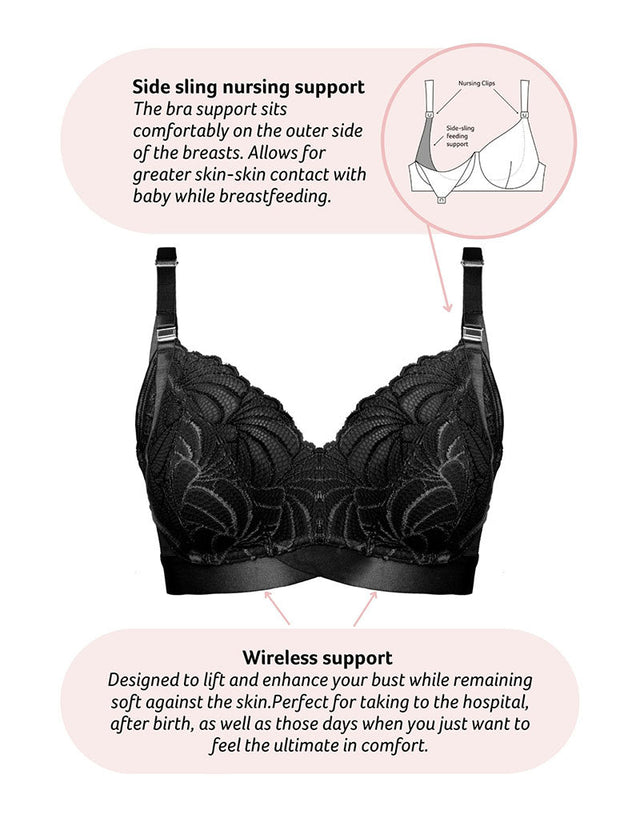 Hot Milk Warrior 2.0 Non Wired Nursing Bra Black