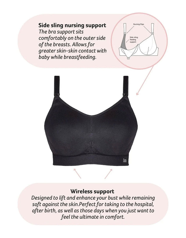 Hot Milk My Everyday Non Wired Nursing Bra Black