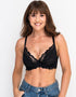 Ivory Rose Lace Plunge Bra Black