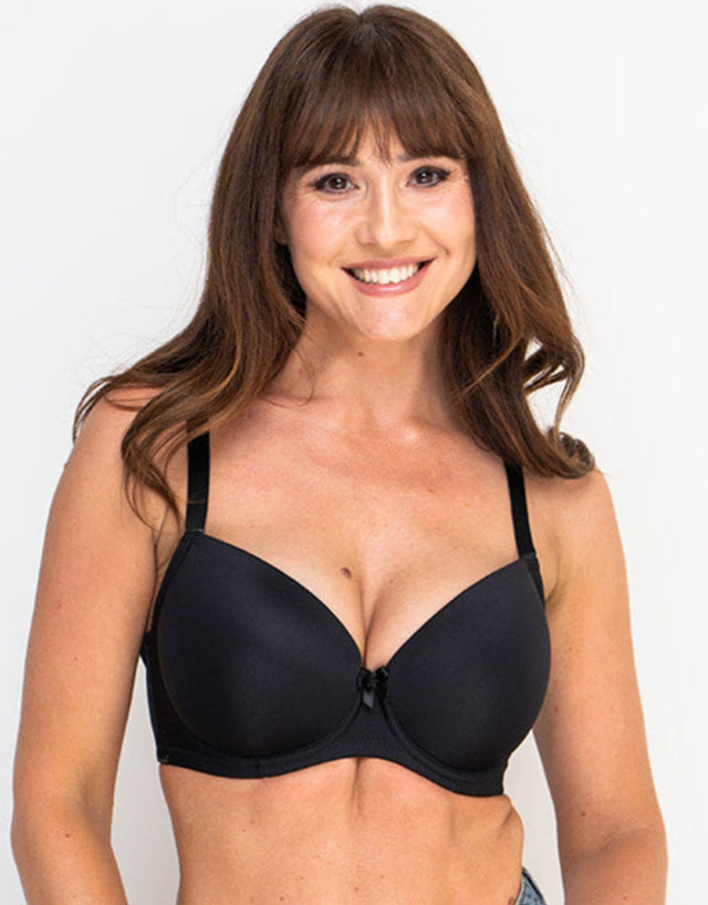 Ivory Rose Moulded Plunge T-Shirt Bra Black