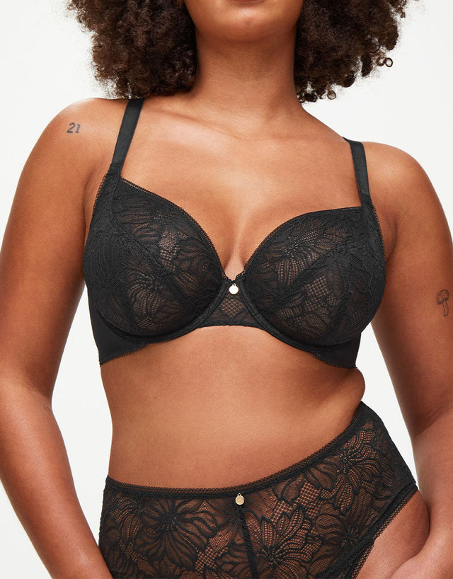 KBX Alice Non Padded Plunge Bra Black