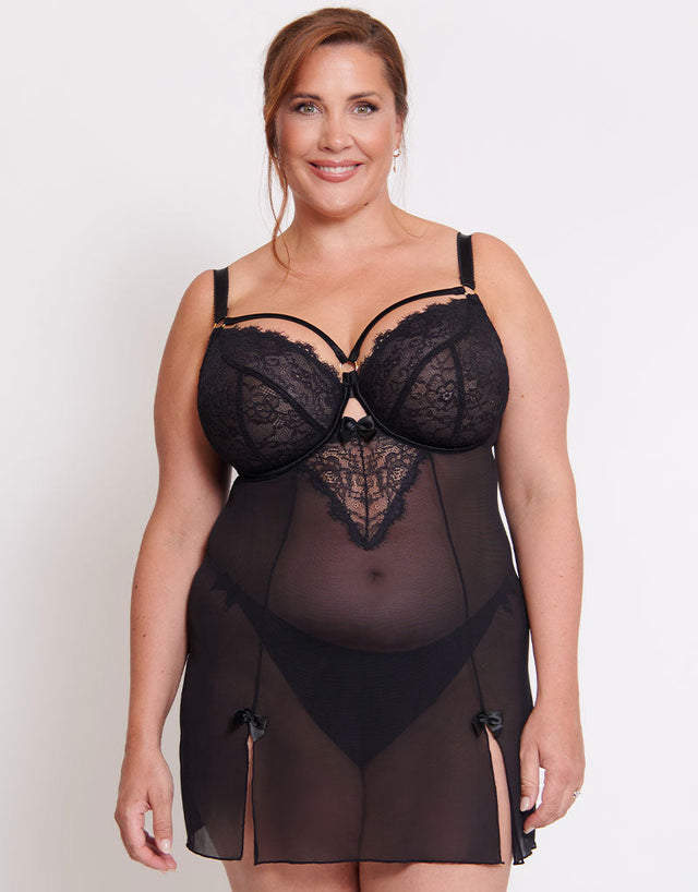 Liaison Venice Balcony Babydoll Black