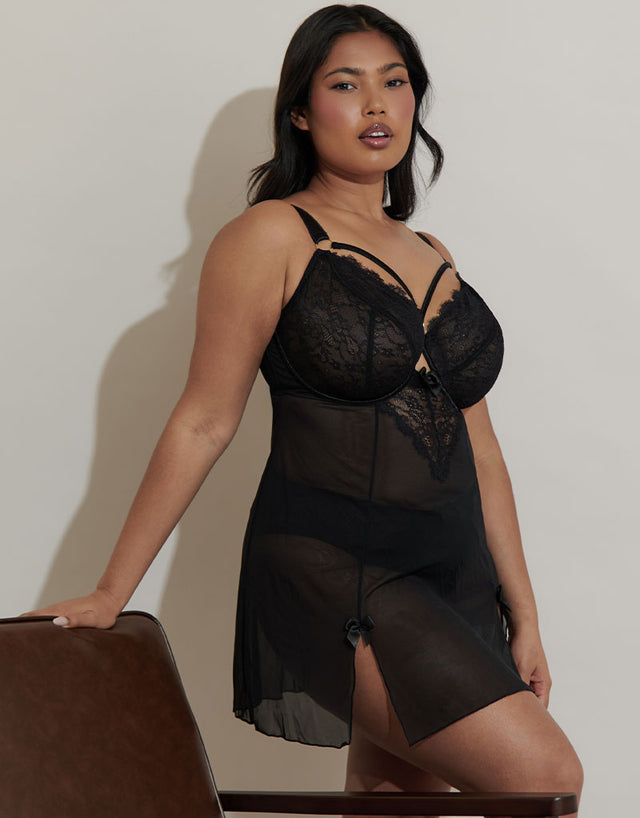Liaison Venice Balcony Babydoll Black – Brastop US
