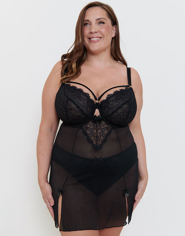 Liaison Venice Balcony Babydoll Black
