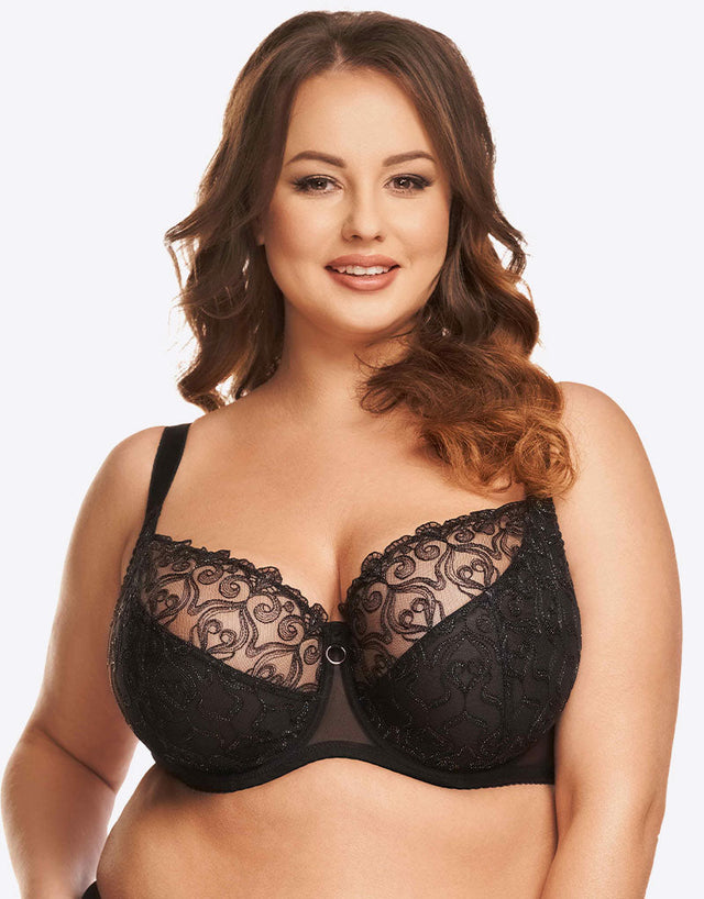 Nessa Daisy Balconette Bra Black