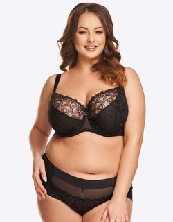 Nessa Daisy Balconette Bra Black