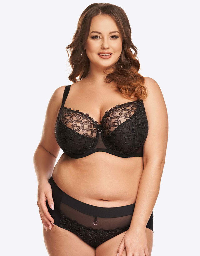 Nessa Daisy Balconette Bra Black