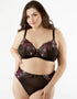 Oola Embroidery Balconette Bra Black