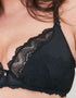 Oola Fan Lace Half Cup Bra Black