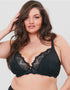 Oola Fan Lace Half Cup Bra Black