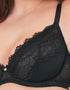 Oola Lace & Logo Balconette Bra Black