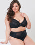 Oola Lace & Logo Balconette Bra Black