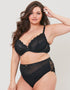 Oola Lace & Logo Balconette Bra Black