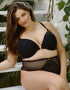 Oola Soft Mesh Front Fastening Moulded Plunge Bra Black