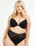 Oola Soft Mesh Front Fastening Moulded Plunge Bra Black