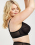 Oola Soft Mesh High Apex Balcony Bra Black