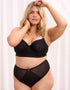 Oola Soft Mesh Longline Balcony Bra Black