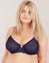 Oola Spot And Lace Plunge Bra Navy