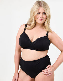 Oola Super Soft Cotton Padded Non-Wired Bra Black