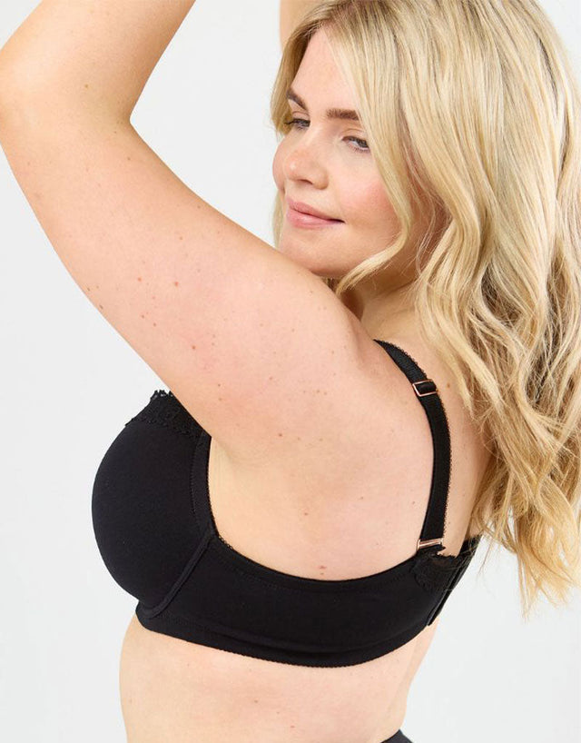 Oola Super Soft Cotton Moulded T-Shirt Bra Black
