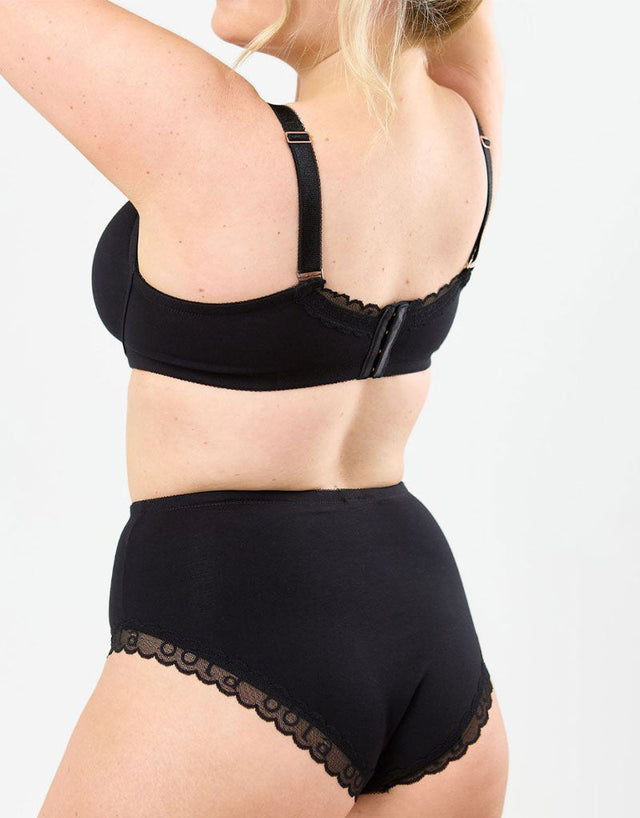 Oola Super Soft Cotton Moulded T-Shirt Bra Black
