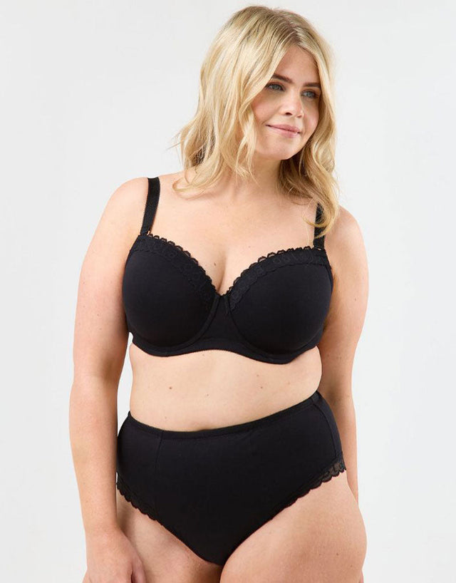 Oola Super Soft Cotton High Waist Control Brief Black