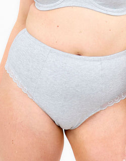 Oola Super Soft Cotton High Waist Control Brief Grey Marl