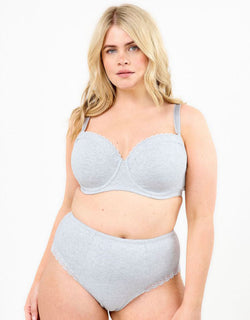 Oola Super Soft Cotton Moulded T-Shirt Bra Grey Marl