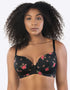 Parfait Casey Plunge T-Shirt Bra Rose Print Black