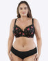 Parfait Casey Plunge T-Shirt Bra Rose Print Black