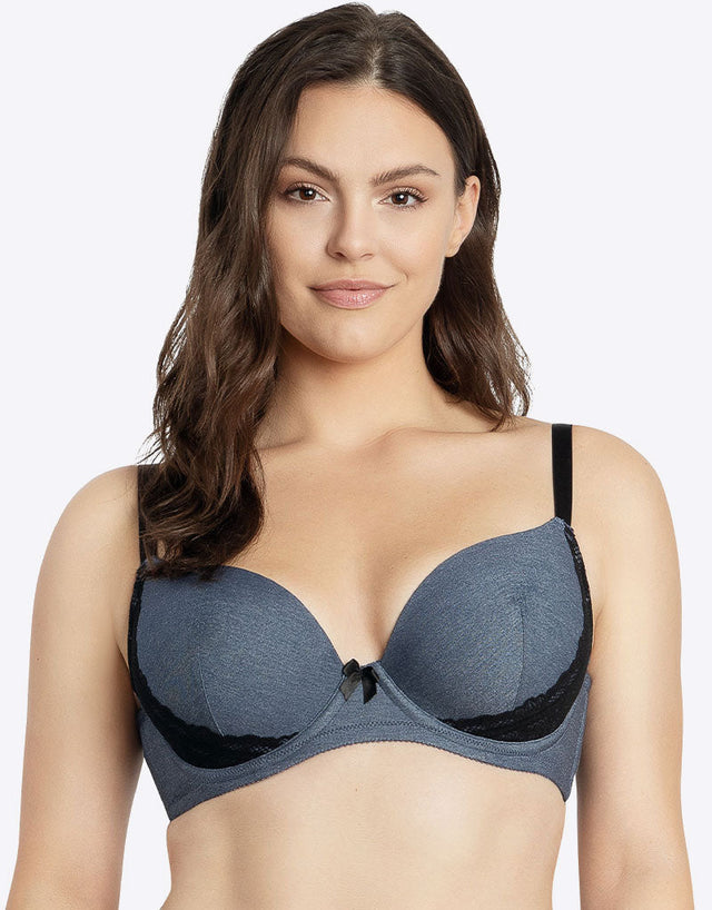 Parfait Casey Plunge T Shirt Bra Dark Denim Blue